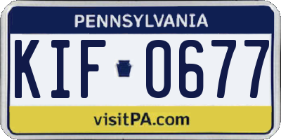 PA license plate KIF0677