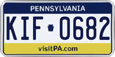 PA license plate KIF0682