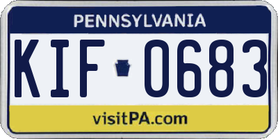 PA license plate KIF0683