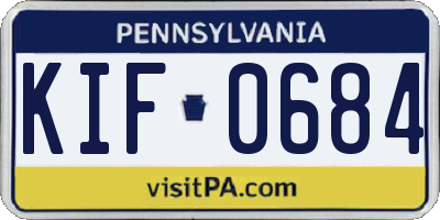 PA license plate KIF0684