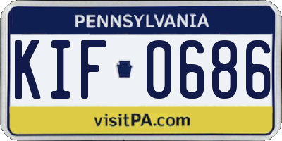 PA license plate KIF0686
