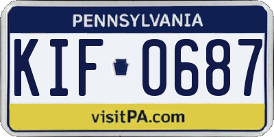 PA license plate KIF0687