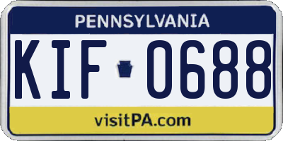 PA license plate KIF0688