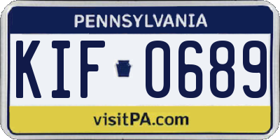PA license plate KIF0689