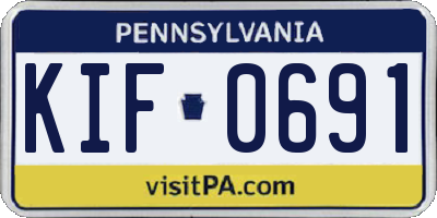 PA license plate KIF0691