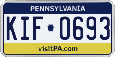 PA license plate KIF0693