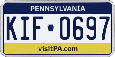 PA license plate KIF0697