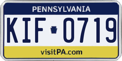 PA license plate KIF0719