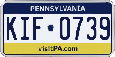 PA license plate KIF0739