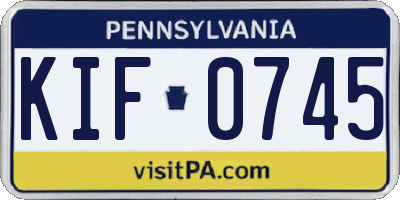 PA license plate KIF0745
