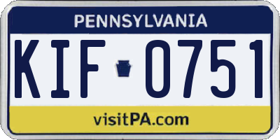 PA license plate KIF0751