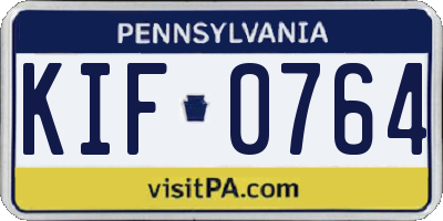 PA license plate KIF0764