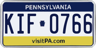 PA license plate KIF0766