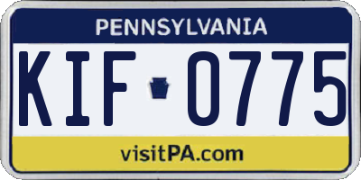 PA license plate KIF0775