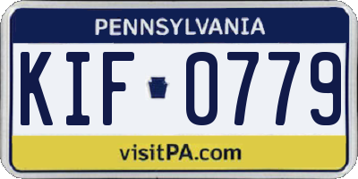 PA license plate KIF0779