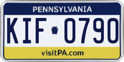 PA license plate KIF0790