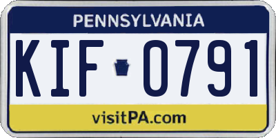 PA license plate KIF0791