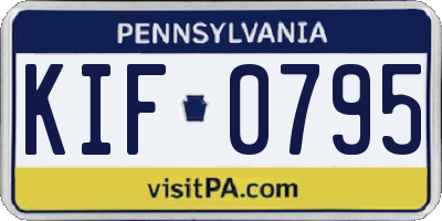PA license plate KIF0795