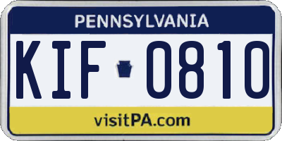 PA license plate KIF0810