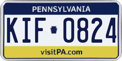 PA license plate KIF0824