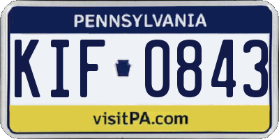 PA license plate KIF0843