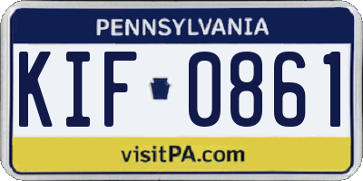 PA license plate KIF0861