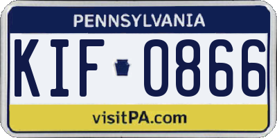 PA license plate KIF0866