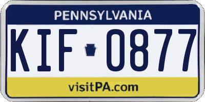 PA license plate KIF0877