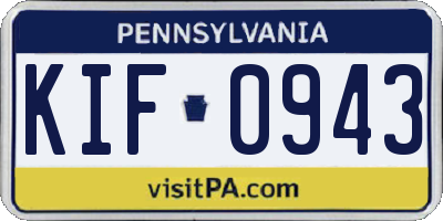 PA license plate KIF0943