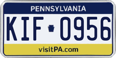 PA license plate KIF0956