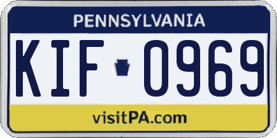 PA license plate KIF0969