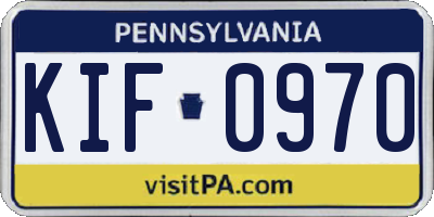 PA license plate KIF0970