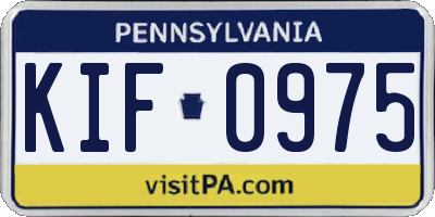 PA license plate KIF0975