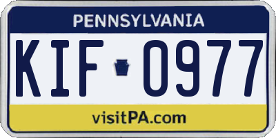 PA license plate KIF0977
