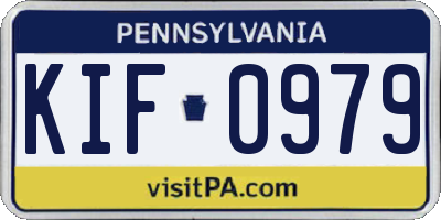 PA license plate KIF0979