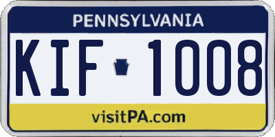 PA license plate KIF1008