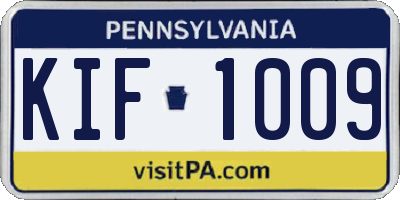 PA license plate KIF1009