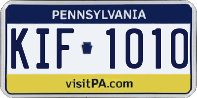 PA license plate KIF1010