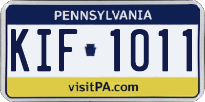 PA license plate KIF1011