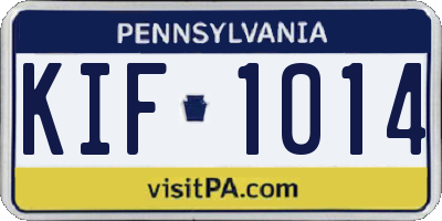 PA license plate KIF1014