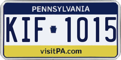 PA license plate KIF1015