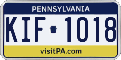 PA license plate KIF1018