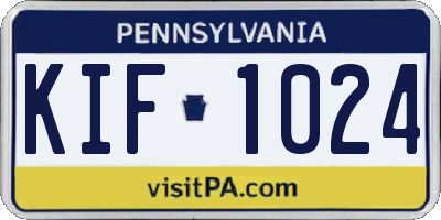 PA license plate KIF1024