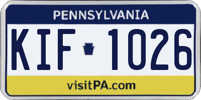 PA license plate KIF1026