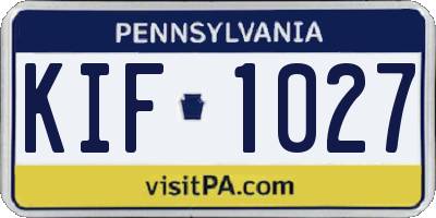 PA license plate KIF1027