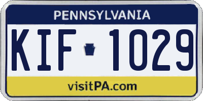 PA license plate KIF1029