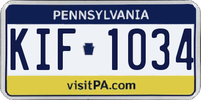 PA license plate KIF1034
