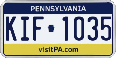 PA license plate KIF1035