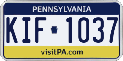 PA license plate KIF1037