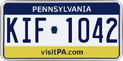 PA license plate KIF1042